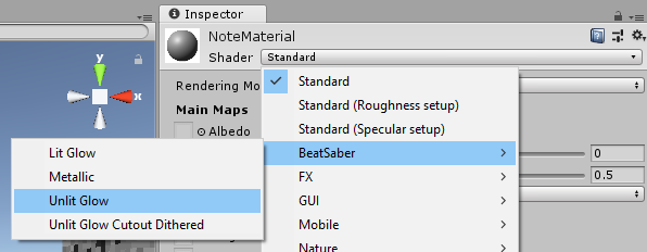 Selecting shader