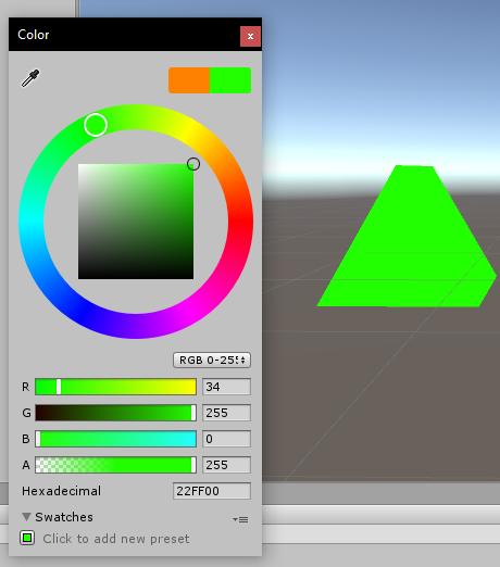 Changing color of material