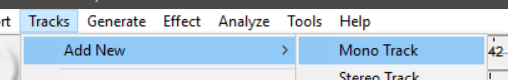 Neuen Mono Track hinzufügen