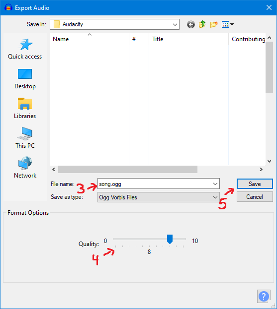 Export Qualitäts-Slider