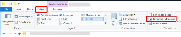 Turn on File Extensions